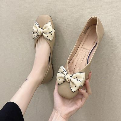 Ladies Footwear Square Toe Slip-on with Bow Women's Flat Shoes Popular Summer 2025 Cheap Clearance High Quality Fashion Y2k Sale