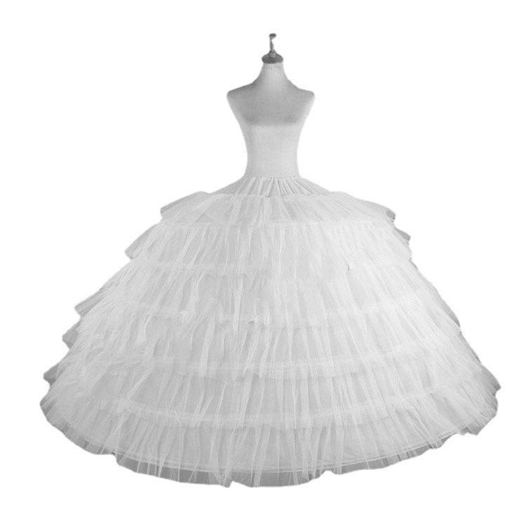 Petticoat Extended Super Puffy Plus Size Bridal Gown with Adjustable Six-Bone Crinoline and 6-Gauge Hoop