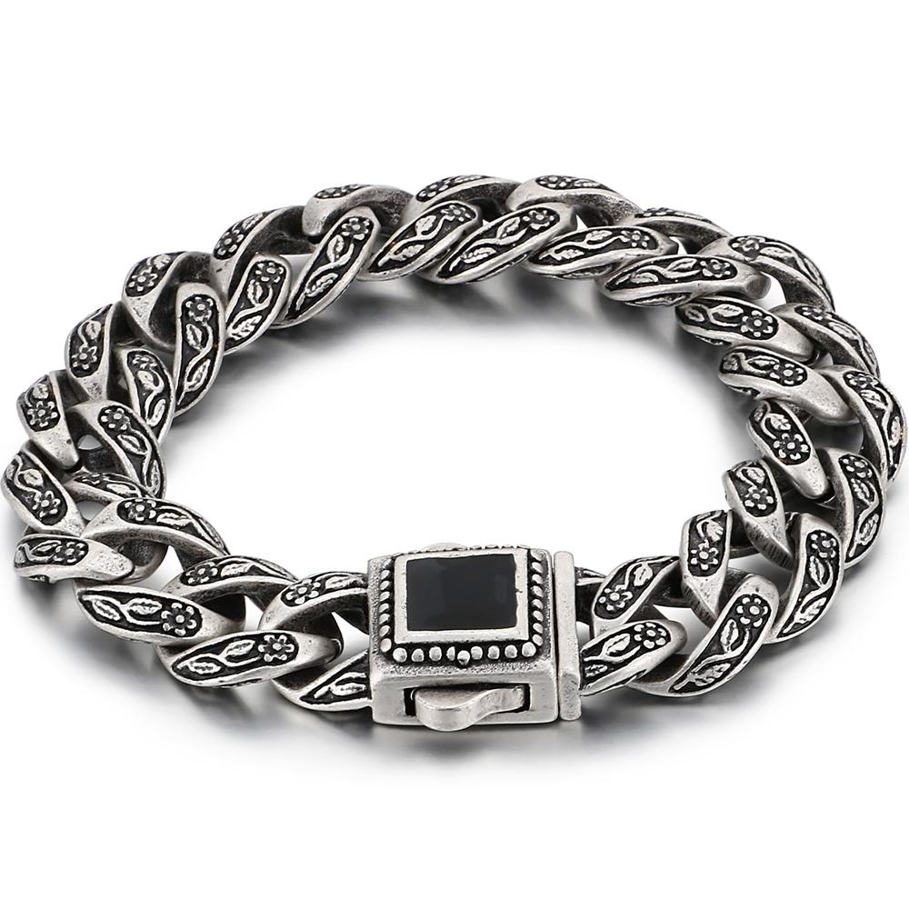 

Винтажный мужской браслет из нержавеющей стали 316L для мужчин, ширина 15 мм, браслеты с панцирной цепочкой, мужские украшения на день рождения, подарки для папы, парня 21CM