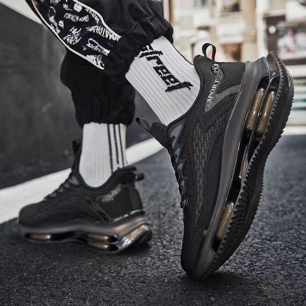 Men's Shoes New Full Palm Air Cushion Running Shoes Trendy Non-slip Shock Absorption Casual Sports Shoes Dad Trendy Shoes