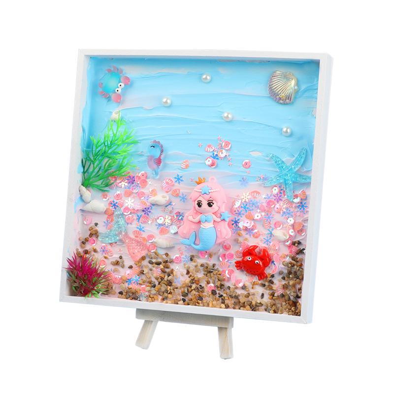 Children's DIY Ocean Texture Photo Frame Painting Kit – Creative Educational Craft for Girls