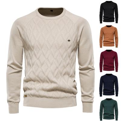  And Winter New Men's Round Neck Pullover Sweater Solid Men's T-Shirt