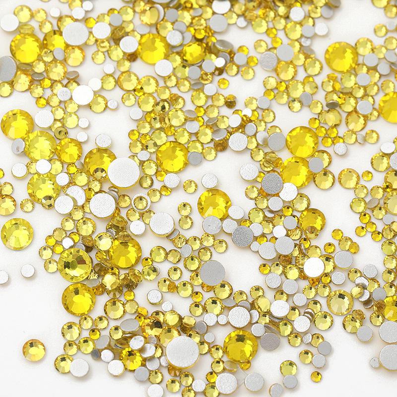 Nail Art Decorations: 1440 Mixed Crystal Glass Rhinestones, Colored Flat-Backed for DIY