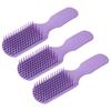 3pcs Hair Brush Purple Hollow Wide Tooth Plastic Anti Static Massage Detangling Hair Comb for All