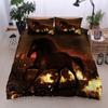 Ice And Fire Riding Horse Duvet Cover Set King SizeFlame Horsing Bedding SetWestern Cowboy Exotic Farmhouse Comforter Cover