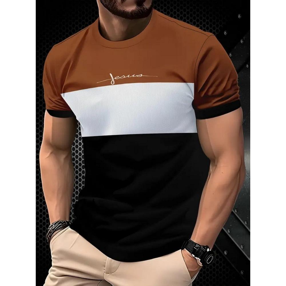 New Summer Trendy English Letter Printed Men's Casual T-shirt
