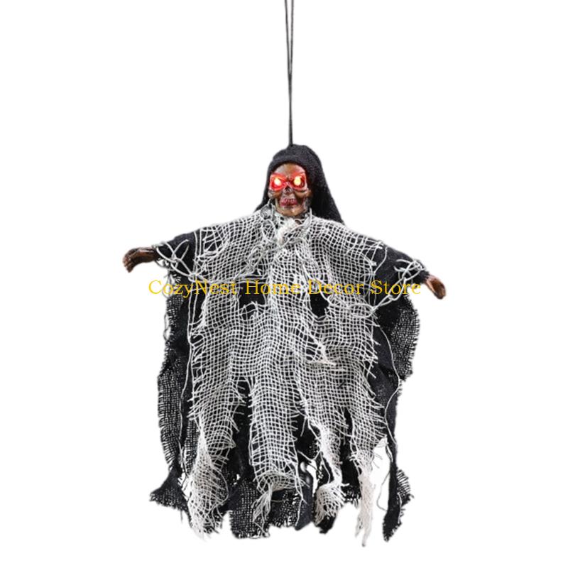 

92MF Witch Skeleton Hanging Decoration Halloween Ceiling Decorations for Doorway Yard чорний