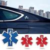 Emblema de Ambulância de Emergência Estrela Azul da Vida Adesivo para Carro - Decalque Decorativo de Metal Resistente a Arranhões para a Cauda