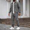 Herren S Einfarbig Langarm Jacke Hose Mehrere Taschen Lässig Arbeitskleidung Zweiteiliges Set