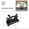 Wooden Lacquered Round Fan Display Stand – Ancient Style Festive Holder