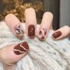 24Pcs Pink Silver Glitter Diamond Fake Nails Long Ballerina Press On Nails Reusable False Nail Tips Set