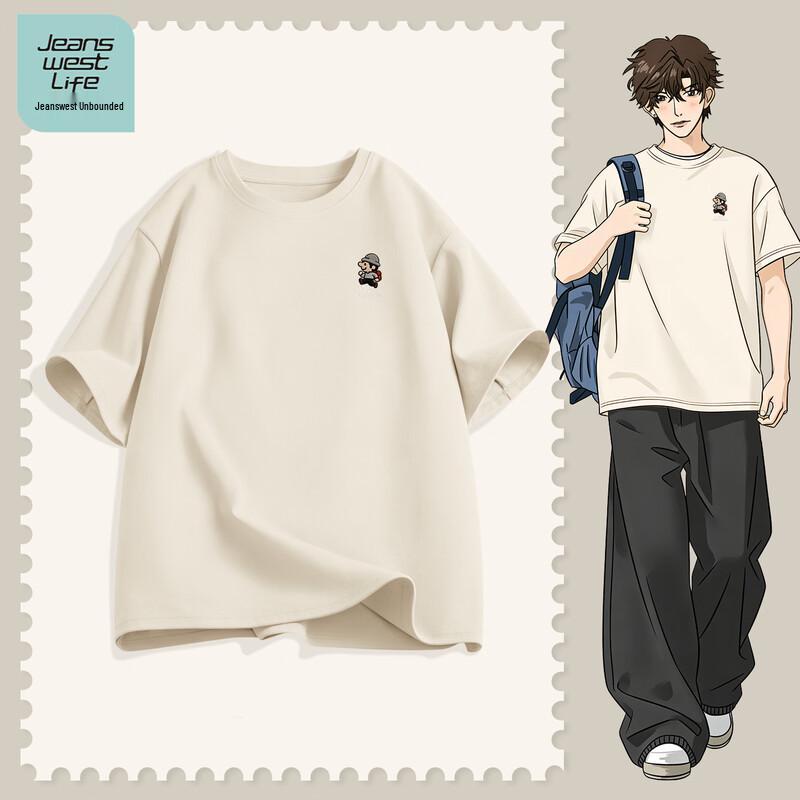 

JEANSWEST LIFE Men s Loose Fit Pure Cotton Short Sleeve T-Shirt 3XL