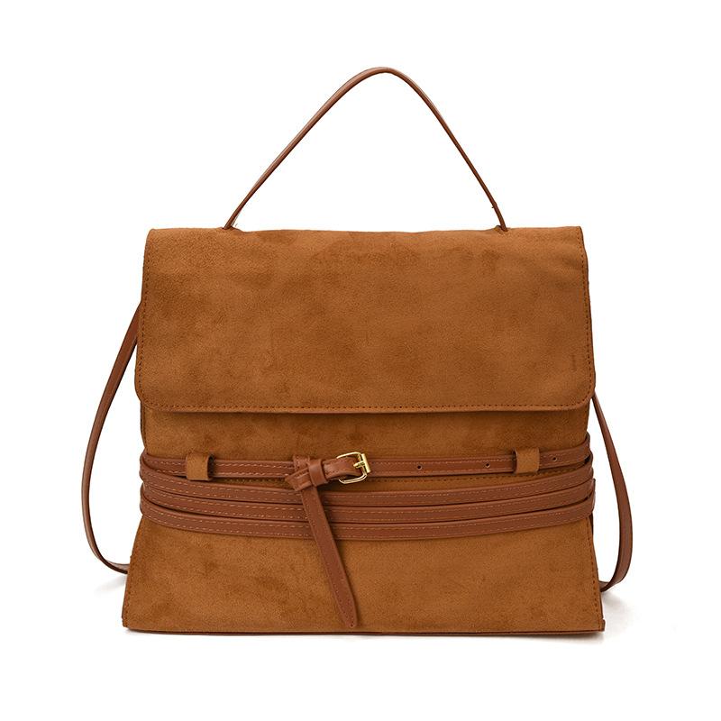 

Vintage matte suede backpack Women s trendy light messenger bag Handbag Backpack Large capacity messenger bag Small