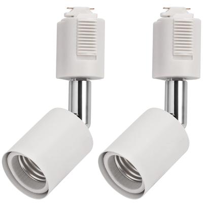 DiCUNO Spotlights for Lighting Bars, E26 Base, for Wiring Duct Rails, LED Compatible, White, Set of 2 (Bulbs Not Included)
