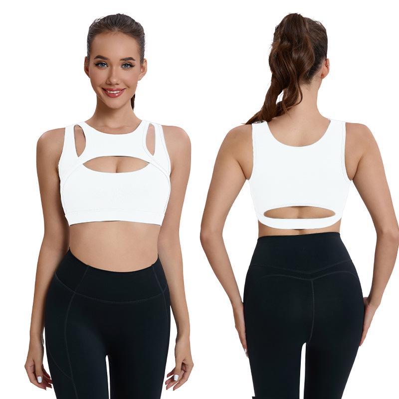 European & American Shockproof Sports Bra - Women's Large Bust Yoga & Fitness Vest with Hollow Design