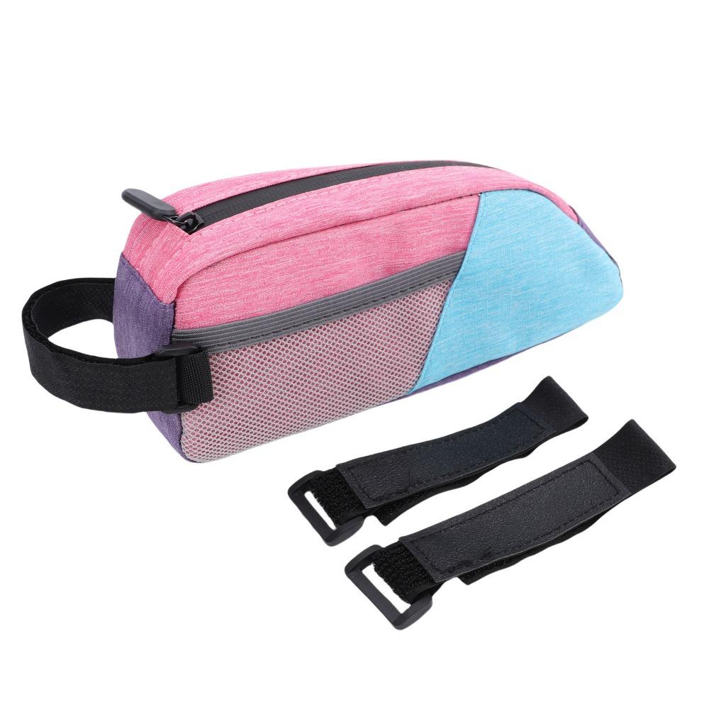 Sac de Guidon Amovible pour Vélo Sac Triangle Polyester pour Cadre de Vélo Rangement Outils de Réparation Vélo