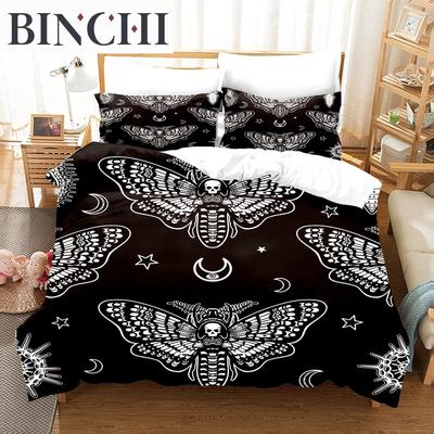 3D Der Schädel Skelett Motten Mandala Bettwäschesets Bettbezug-Set mit Kissenbezug Einzelbett Doppelbett Queen-Size King-Size Bettwäsche
