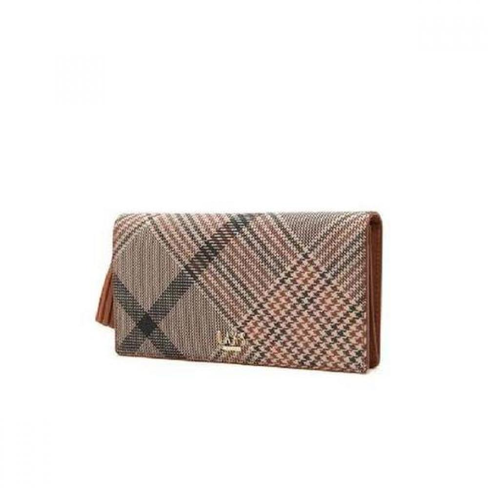 Daks Brown Check Pattern Long Wallet Dcwa0e322w2