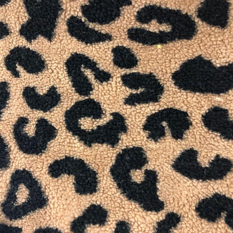 160x50cm Leopard Print Lamb Wool Jacquard Fabric For Hoodies Bedding Winter Coats Home Wear Handmade DIY Clothing FabricsTJ22440