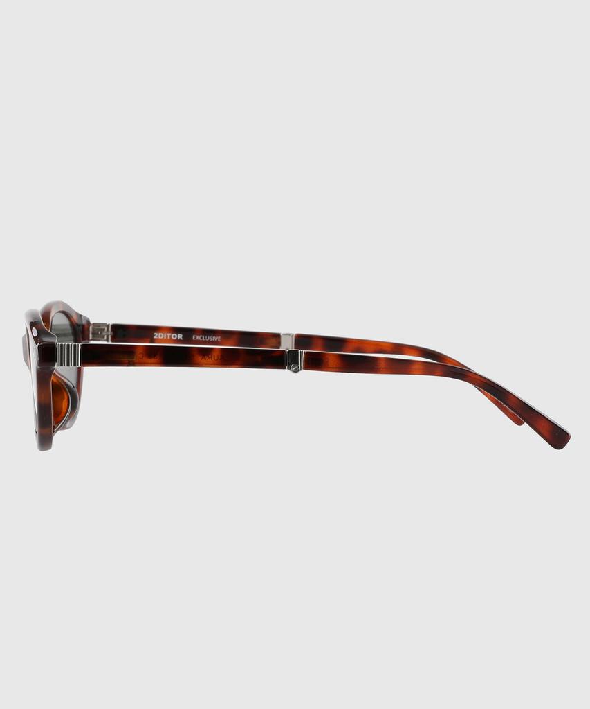 Tuditeo Aur Portable Foldable Sunglasses Slim Cat-Eye Oval Sunglasses C4 Leopard