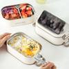 Stainless Steel Thermal Lunch Box Large Capacity With Fold Spoon Lunch Box Set Microwavable Divided Food Storage Containers