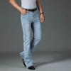 Ausgestellte Jeans für Herren, Boot-Cut-Bein, ausgestellte, männliche Designer-Klassiker-Denim-Jeans, hohe Taille, Stretch, lose ausgestellte blaue Jeans