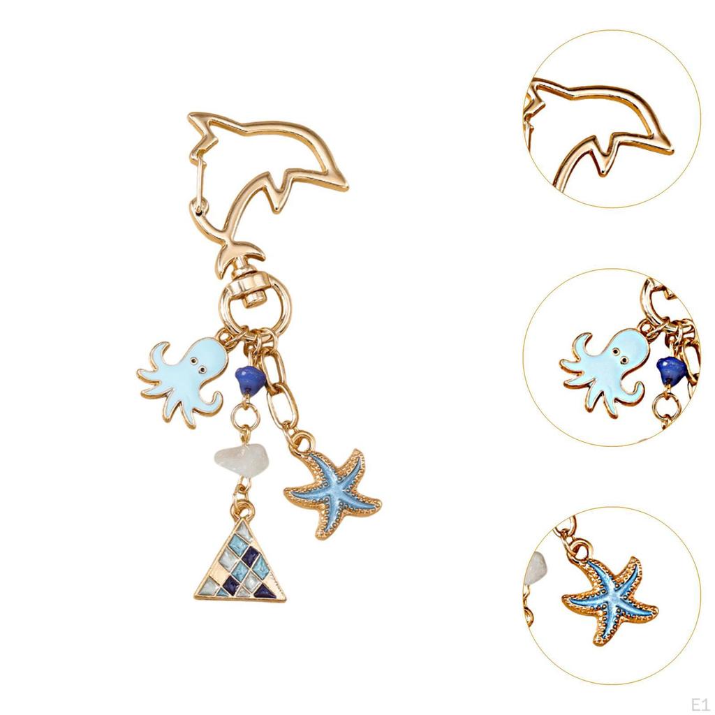 Beach Keychain Bag Pendant Creative Ornament Funny Unique Women Girls Car Keyring Key Chain for