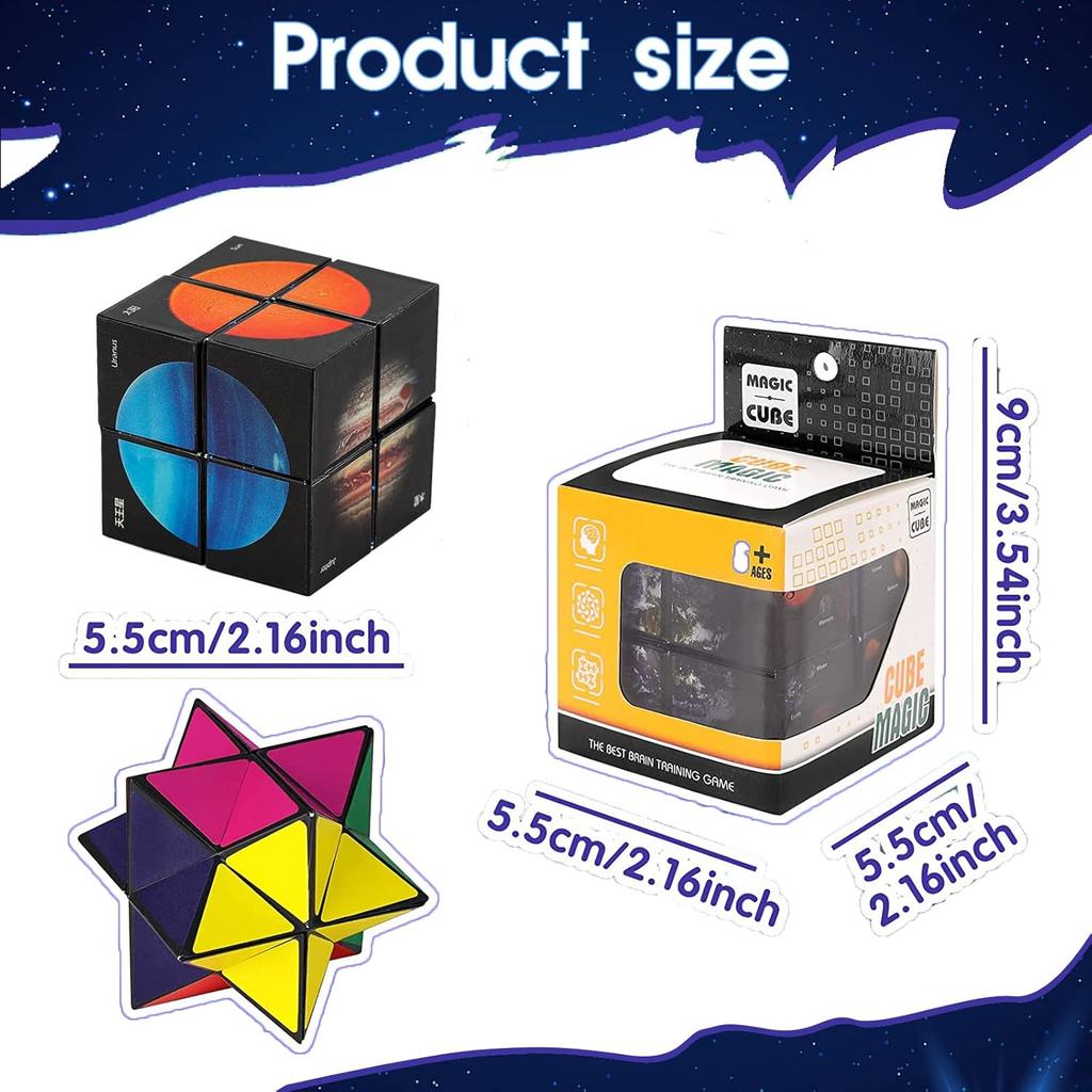 Educational Fidget Magic Cube Toy for Kids Ages 7-12, Stress Relief Sensory Infinity Cube Gift for Boys and Girls