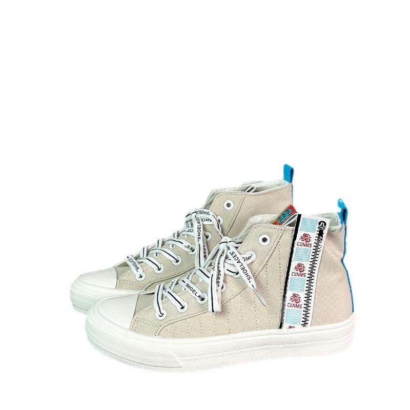 High-top canvas shoes women's autumn new thick-soled versatile comfortable flat-soled casual shoes board shoes