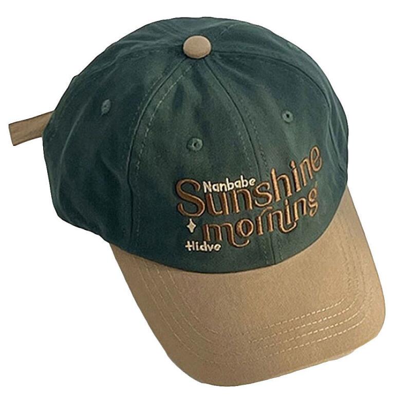 Two-tone ball cap lettering embroidery achromatic couple baseball cap Navy