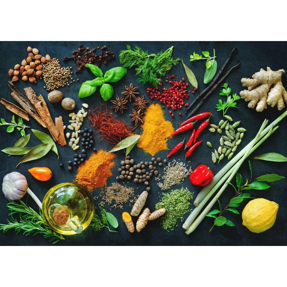 Modern Colorful Spices Chili Seasoning Spoon Posters and Prints Canvas Printing Wall Art Picture for Restaurant Kitchen