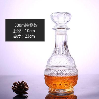 250-1000ml Bottiglia di Vetro Trasparente di Alta Qualità Dispenser per Whisky Bottiglia Creativa per Vino Rosso per Liquori Scotch Bourbon