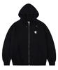Graver [Unisex] Bear Heart Embroidered Zip-Up Hoodie_Black/Black Logo