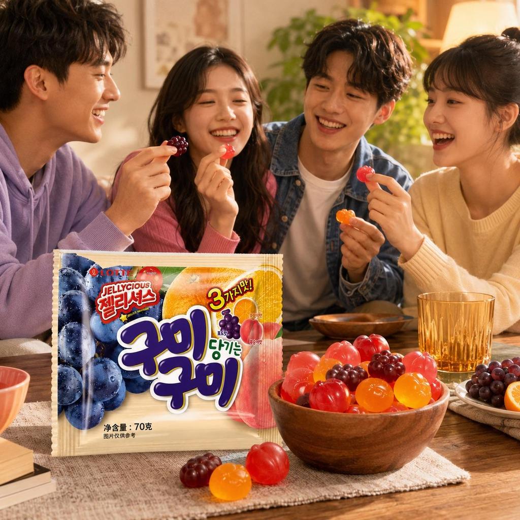 Caramelle Morbide Miste Frutta Lotte 70g | Gusto Ricco di Frutta Mista, Consistenza Gommosa, Snack Pratico