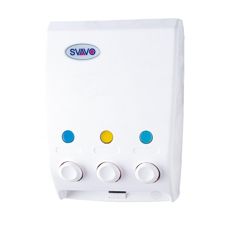 Ruivo Wall-Mounted Triple Soap and Sanitizer Dispenser for Home & Hotel Showers