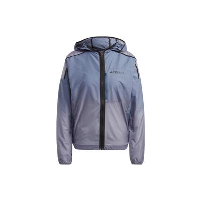 Agravic Windweave Trail Logo Print Outdoor Sports Hooded Jacket Women Jackets Miracle-Blue-Grey HT9407