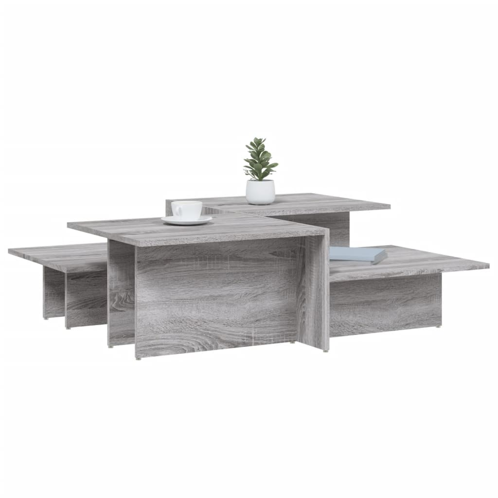  Coffee Tables 2 Pcs. Grey Sonoma Oak, Wood-based Material