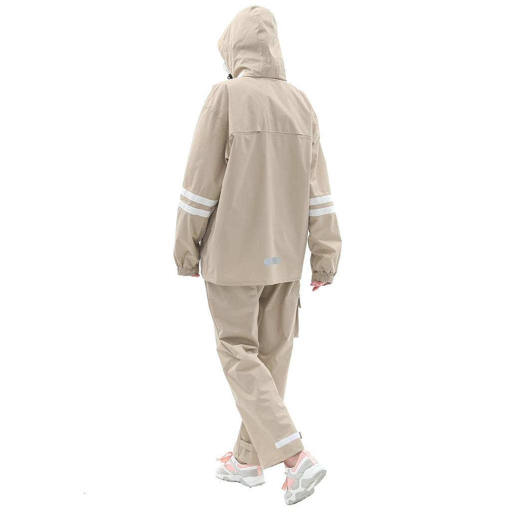 Rainfreem and Rain Suit Suitable for and Khaki Perfect for the Rainy Women's Men's Set, Stain-Resistant, Unisex, Cycling, Motorcycles, Scooters,