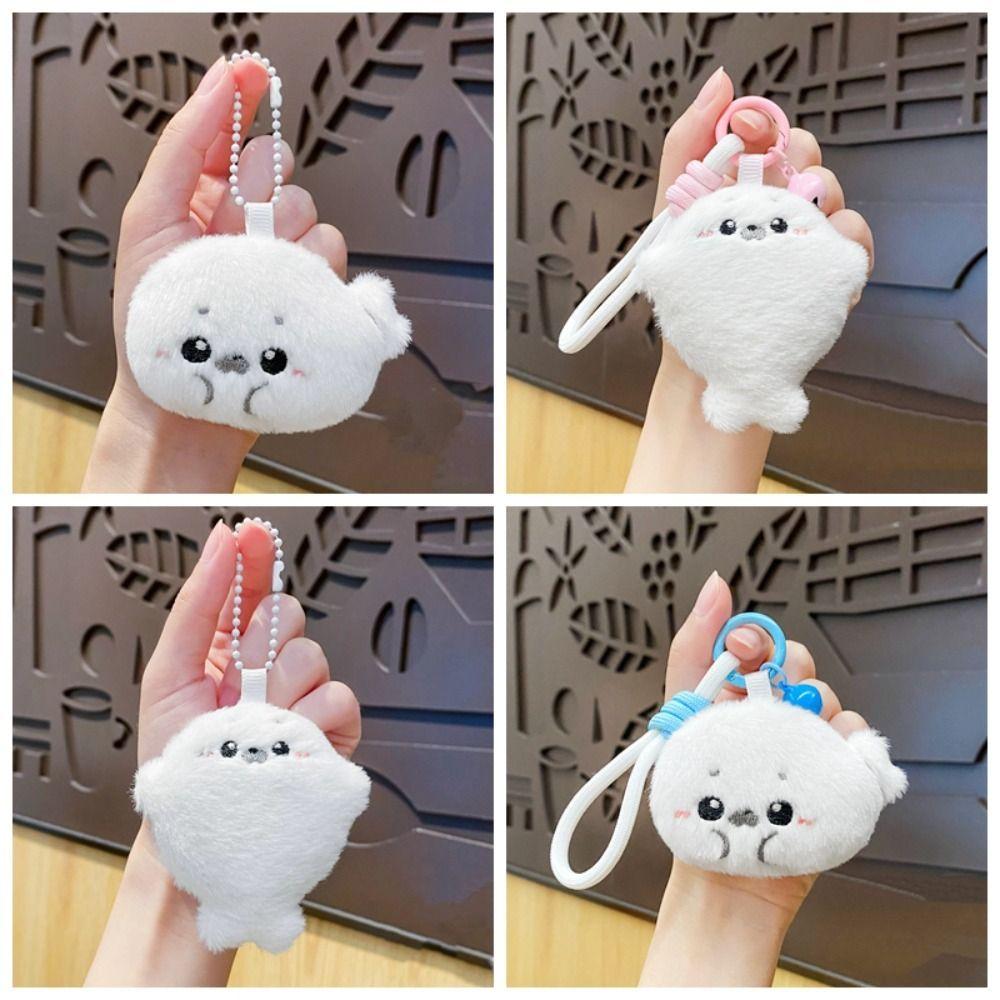 Cute Seal Plush Keychain Toy Soft Stuffed Ocean Animal Plush Seal Doll For Ornaments Bags Keyring Backpack Charm Decoration Gift