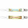 Planetee Pack of 2 Pacifier Clips for Godparents Cute Animals - Baby Boy Pacifier Holder Godmother Gift