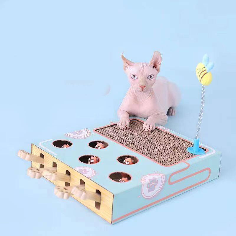 Cat Whack Toy Mole Corrugated Paper Scratch Board Cat Tease Toy Supplies Pet