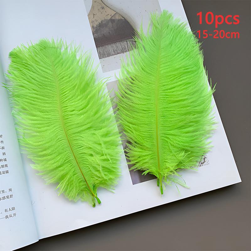 10pcs Feathers Ostrich 15-20cm Royal Blue Black White Pink Trim For Sewing Clothes Fabric Outfit Plumas Crafts Mixed Colors Hat