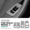 Italian Top Suede 4pcs Window Lifter Switch Control Panel Sticker for Tesla Model 3 Highland 2024-Up LHD Decor Car Accessories