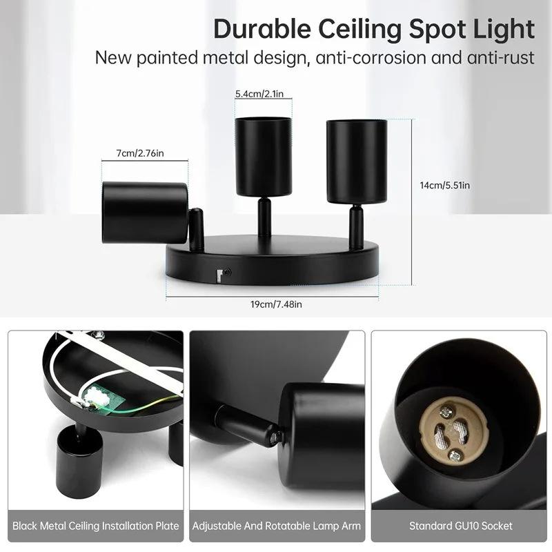 Nordic Surface-Mounted GU10 Anti-Glare Rotatable Ceiling Spotlight for Living Rooms and Corridors