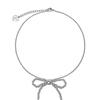 VVV Silver Beaded Surgical Ribbon Necklace