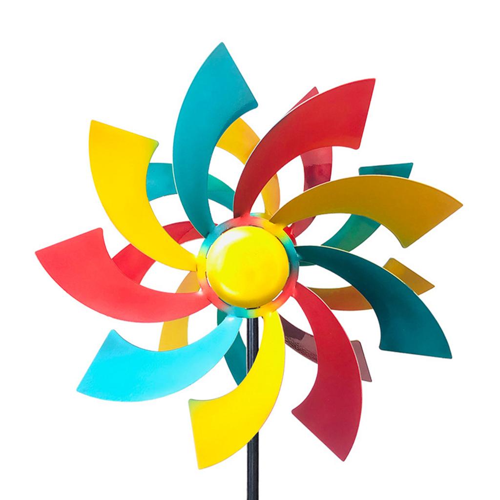 Wind Spinner Outdoor 54 Inch Metal Wind Sculpture Garden Windmill for Yard Lawn Decor Multicolor A