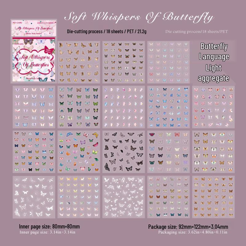 Mò Mò Retro Die-Cut Sticker Book: Small Notes & Basic Elements for DIY Journals and Decoration.