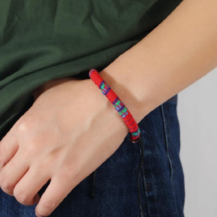 Unique Patterns Woven Wristband Trendy Multicolor Bracelet Colorful Handcrafted Jewelry for Music Festivals and Holidays