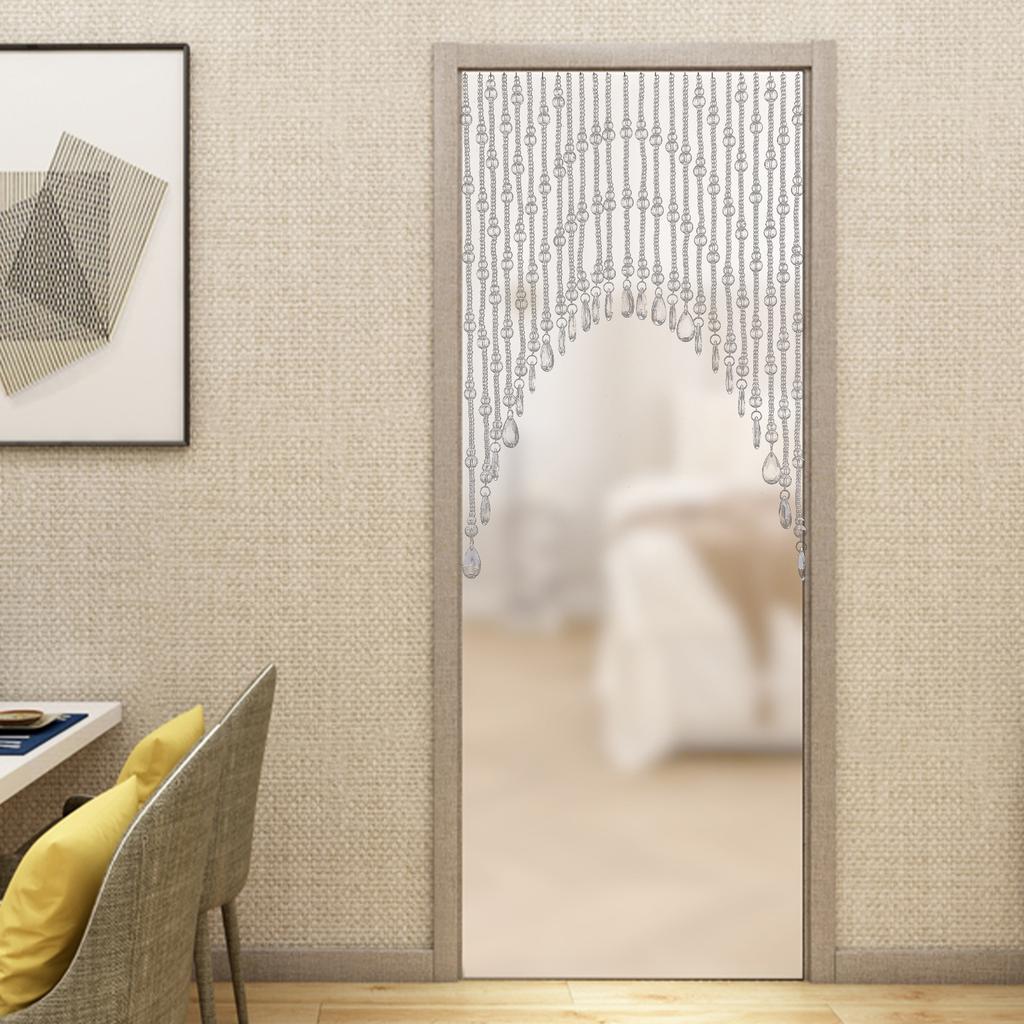 25 Strands Crystal Beaded Doorway Curtain, Clear Glass Bead Room Divider, Decorative Hanging Partition for Doorways & Windows