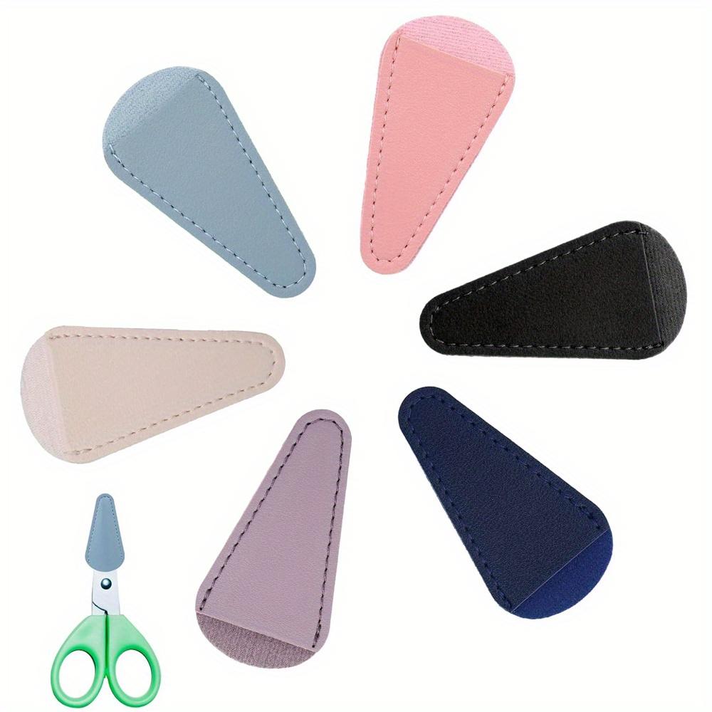 

6 шт. случайных колпачков для ножниц с острым концом, кожаные ножны, защитный чехол для безопасных ножниц для вышивания, шитья, квилтинга, рукоделия, портативный чехол 6pcs random